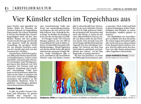 Zeitungsseite: Rheinische Post vom 16. Oktober 2010