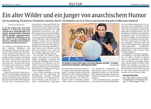 Zeitungsseite: Die Rheinpfalz vom 13. April 2016